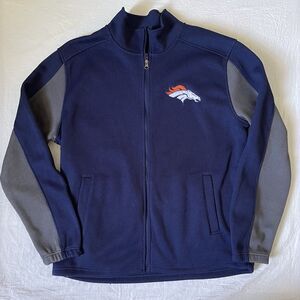 G-III Apparel Group NFL Denver Broncos Men's Blue Gray Full Zip Jacket Size XL